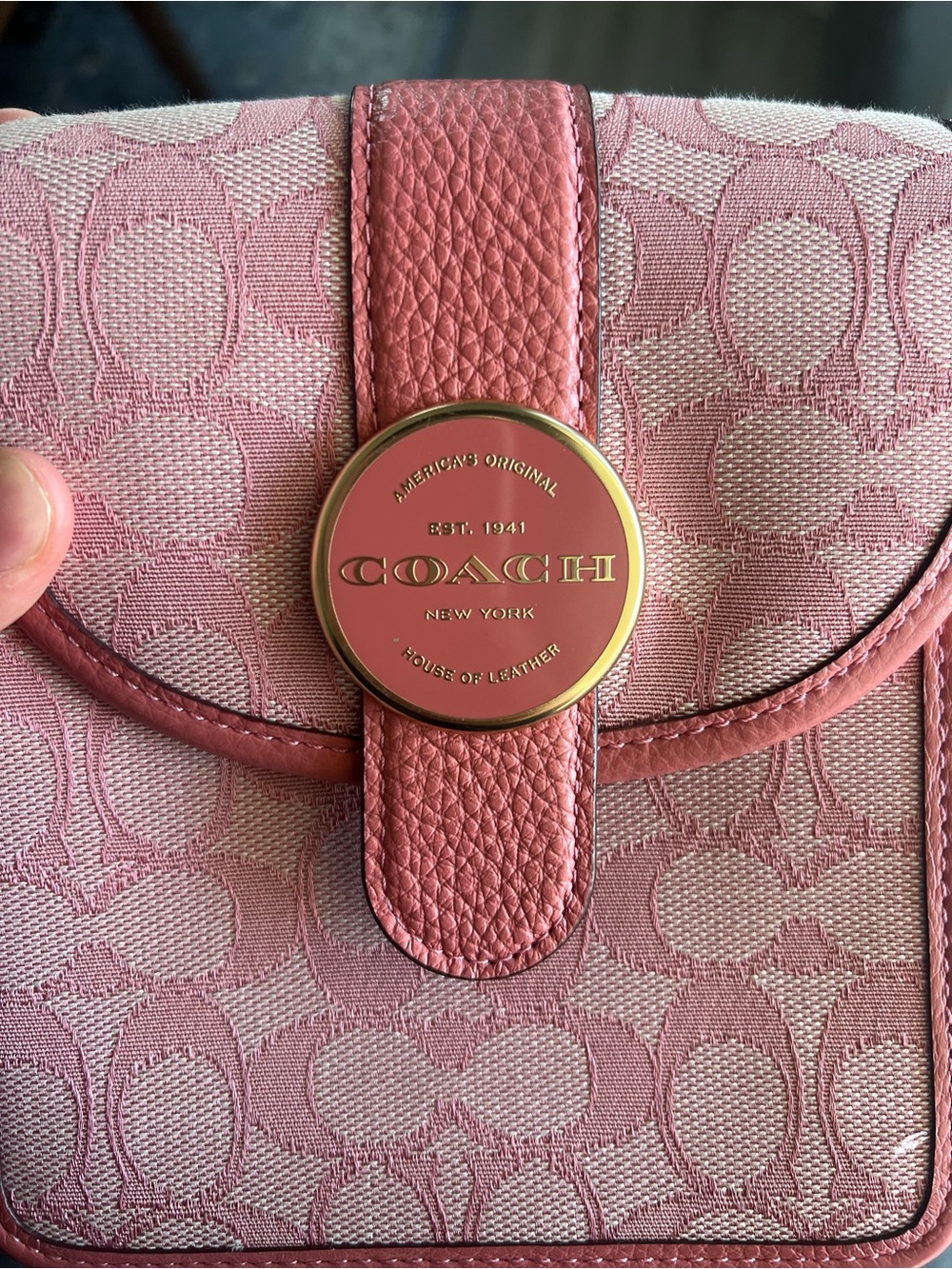 Coach Pink North/South Signature Crossbody Bag - Picture 5 of 5